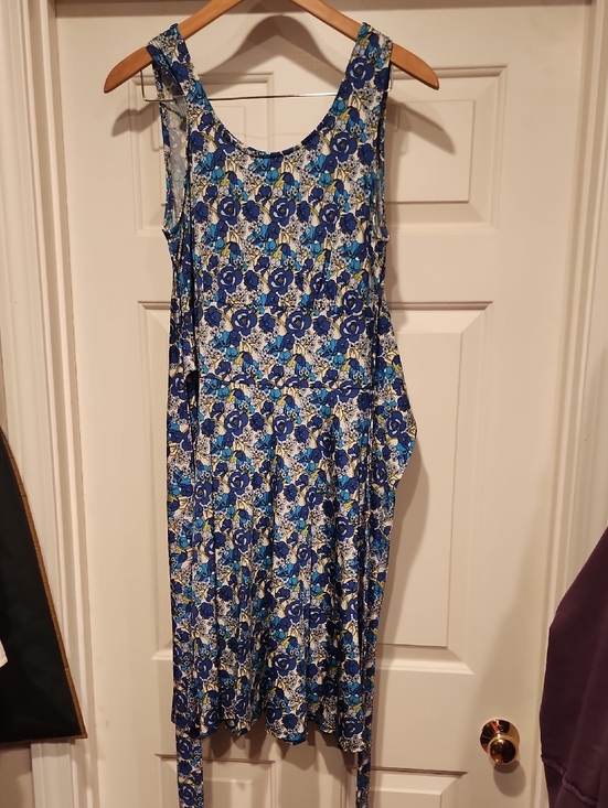 sahalie Dresses & Skirts - sahalie Blue Floral Sleeveless Midi Dress
